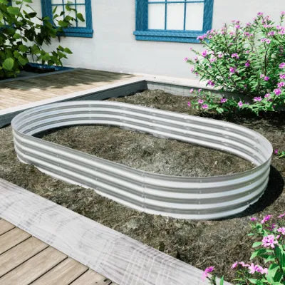 8x4x1ft Raised Garden Bed Kit, Galvanized Planter Raised Garden Beds For Outdoor For Vegetables,Flowers &Herbs, Heavy Duty, Rust-Resistant, Easy Assembly