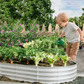 8x4x1ft Raised Garden Bed Kit, Galvanized Planter Raised Garden Beds For Outdoor For Vegetables,Flowers &Herbs, Heavy Duty, Rust-Resistant, Easy Assembly